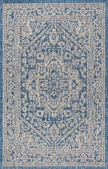 Sinjuri Medallion Textured Weave Indoor/outdoor Area Rug